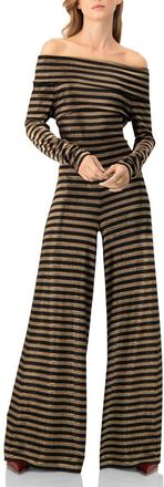 Ivonne Off-Shoulder Bardot Jumpsuit in Black at Nordstrom, Size Medium