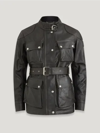 Belstaff Belstaff Legacy Trialmaster Panther Jacket Womens Hand Waxed Leather Antique Black Size UK 14