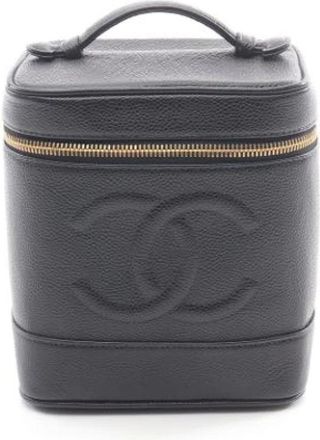 Chanel Pre-owned Handbags, female, Black, Size: ONE SIZE Pre-owned Leather Handbag