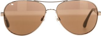 Chanel Pre-owned Womens Pilot Sunglasses in Brown Metal - Mocha - One Size