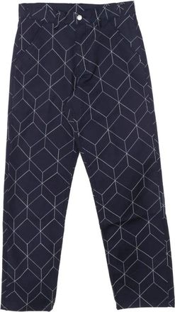 Pleasures Geborduurde Straight Fit Utility Broek - Heren - Straight fit broeken - Blauw - W30 - Broeken
