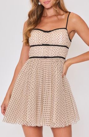 VICI Collection Sugarplum Tulle Minidress in Beige/Black at Nordstrom, Size X-Small