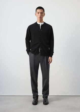 Mango Cardigan 100% lana maglia sottile nero - Uomo - XXL - MANGO MAN