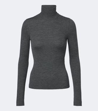Max Mara Jersey de cuello alto acanalado de lana virgen
