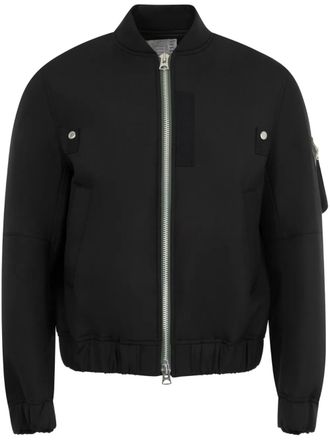 sacai Suiting Bonding bomber jacket - men - Wool/Cupro/Polyester/Polyester - 3 - Black