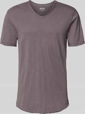Only & Sons Regular Fit T-Shirt aus reiner Baumwolle Modell BENNE LONGY in Stein, Gr&ouml;&szlig;e XXL