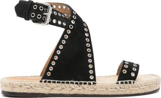 Isabel Marant Illya eyelet-detailing suede espadrilles - women - Calf Leather/Calf Leather/Calf Leather - 37 - Black