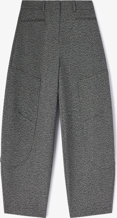 Ganni Black Trousers in Grey Suiting