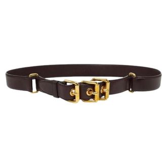 Miu Miu Pre-owned Standard Belt - Dames - Vintage Accessoires - Bruin - ONE Size - Leer - Vintage