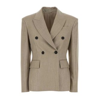 Brunello Cucinelli Cappuccino Twill Blazer - female - Brunello Cucinelli - Blazers - Beige - M - Jackets