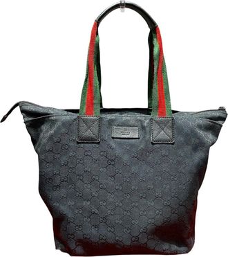 Gucci Black Gg Canvas Tote Bag (Pre-Owned)
