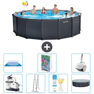 Intex Piscina Graphite Panel Redonda - 478x124 Cm - 8-piezas S616