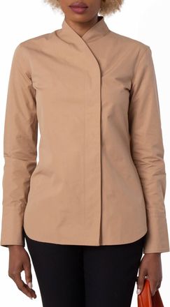Ferragamo Ferragamo Womens Asymmetric Sculpted Poplin Blouse