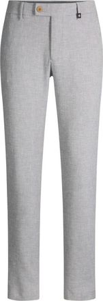Strellson Licht blauwgrijze chino broek met linnenstructuur - Heren - Nette broeken - Grijs - W34 L34 - Linnen - Broeken