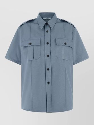 Prada cotton workwear shirt jacket pointed collar