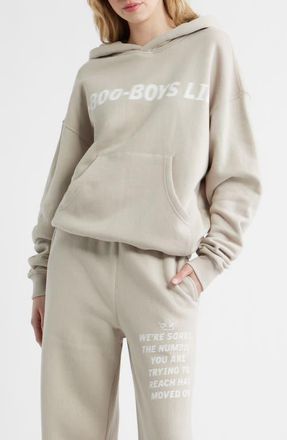 Boys Lie 1-800 Graphic Racer Hoodie in Chalk at Nordstrom, Size X-Small