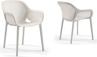 Omax Decor Atra Resin Patio Dining Chair in Cool Gray - (Set of 2)