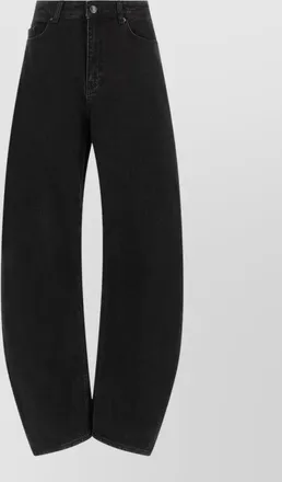 Rotate denim high-rise barrel-leg jeans