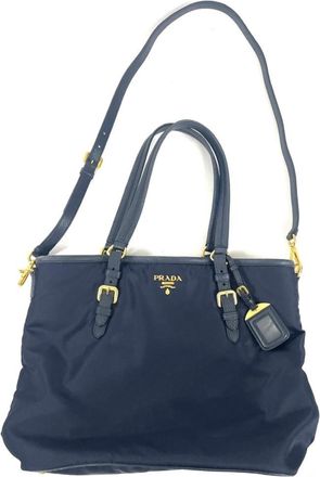Prada Navy Nylon Tote Bag (Pre-Owned)