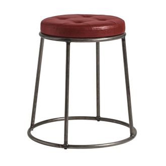 Netfurniture Ducat 45 - Clear Lacquered Metal Frame - Vintage Red Seat in Dark Red
