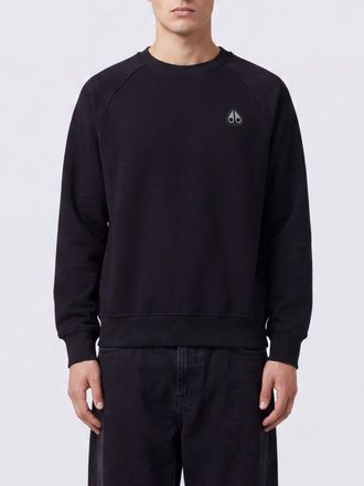 Moose Knuckles Crew Neck Cotton Jumper with Contrast Logo