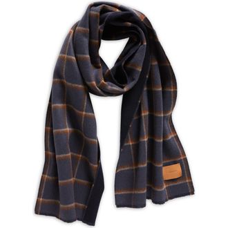 Vince Double Face Windowpane Check Wool & Cashmere Scarf in Nightstorm at Nordstrom Rack