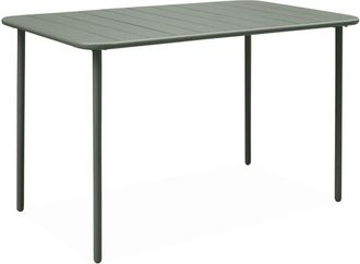 Sweeek Metal garden table for 4 people, Amelia, Khaki Green, 120x70x72.5 cm