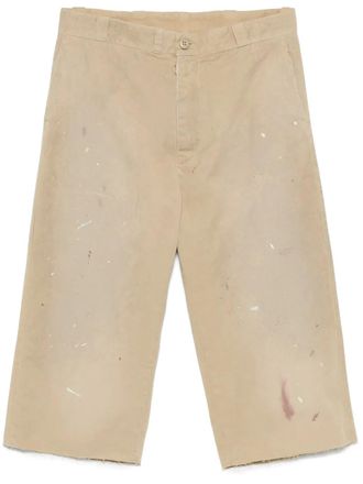 Maison Margiela paint-splatter shorts - Neutrals