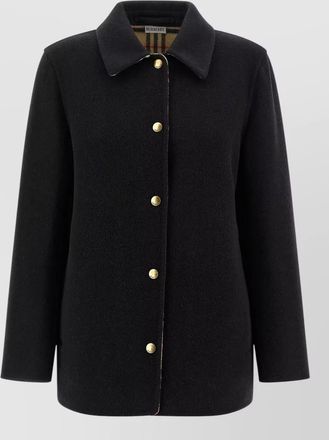 Burberry check lining jacket collared long sleeves