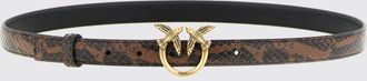 Pinko Cintura in pelle con stampa pitone e fibbia logo Love Birds