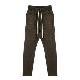 Rick Owens Slim-fit Trousers, male, Brown, XL, Cargo Drawstring Trousers