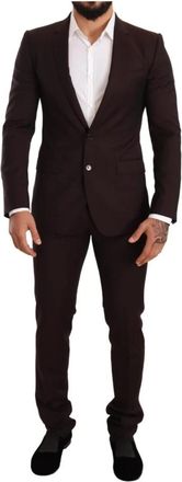 Dolce & Gabbana Bordeaux Gestreept Martini Pak - Heren - Business pakken - Rood - S - Wol - Kostuums