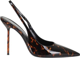 PARIS TEXAS Brown Lidia Glossy Heel Leather Pumps