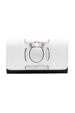 Perrin Paris Le Rond Clutch in White /Black at Nordstrom