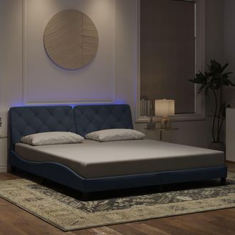 vidaXL Estructura Cama Con Luces Led Terciopelo Gris Oscuro 180x200 Cm Vidaxl