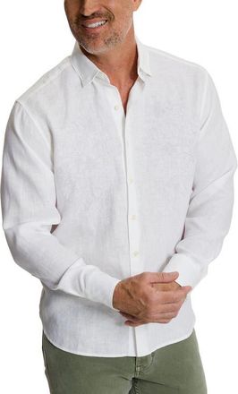Tommy Bahama Tide the Knot Embroidered Linen Button-Up Shirt in White at Nordstrom, Size Xxx-Large