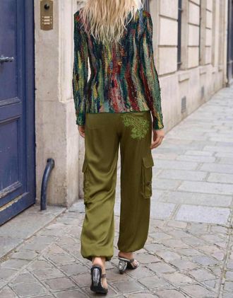 Desigual Camicia nera con stampa multicolore