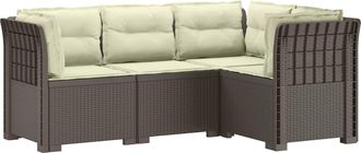 vidaXL Sof&aacute; De Jard&iacute;n Para 4 Personas Con Cojines Estilo Rattan Pp Vidaxl