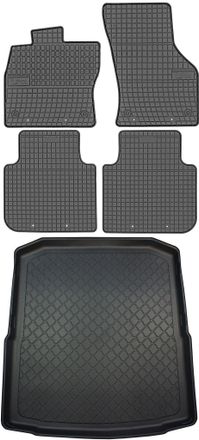 OEM Skoda Superb Iii Sed&aacute;n Desde Mayo De 2015. Juego De Alfombrillas De Goma Para Coche Y Alfombrilla Para Maletero