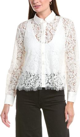 Bella Dahl Lace Contrast Button Down