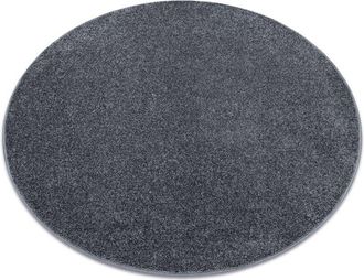 RugsX Rugsx - Carpet, round santa fe grey 97 plain, flat, one colour grey round 200 cm