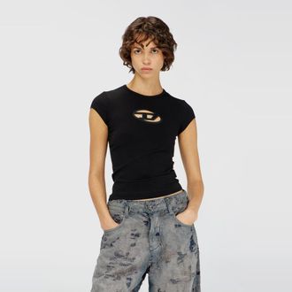 Diesel T-shirt with Oval D logo - T-Shirts - Woman - Black