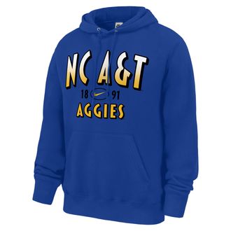 Nike Mens College (North Carolina A&T University) Fleece Pullover Hoodie in Blue | M31233NCAT26-RYL