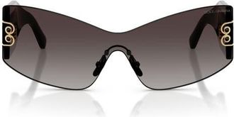 Dolce & Gabbana 142mm Cat Eye Sunglasses in Black /Grey Gradient at Nordstrom