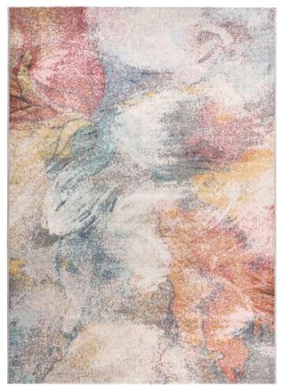 Atticgo Alfombra exterior abstracta beige/rosa/azul 200x290 cm