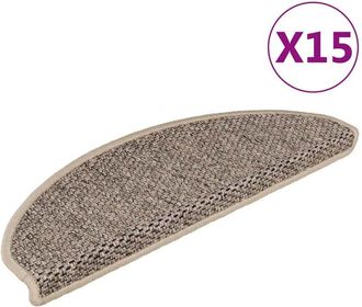 vidaXL Alfombrilla Autoadhesiva Escalera Sisal 15 Uds Beige 65x21x4 Cm Vidaxl