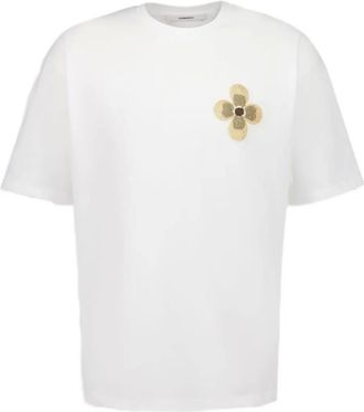 Commas T-shirt con ricamo floreale - Bianco