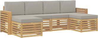 vidaXL Conjunto De Sof&aacute;s De Exterior 6 Uds. Blanco Y Gris Claro Vidaxl