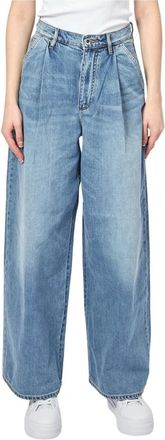 A|X Armani Exchange Blauwe Wijde Pijp Jeans - Dames - Loose Fit Jeans - Blauw - W28 - Katoen - Jeans