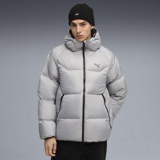 Puma Piumino con cappuccio da uomo, Abbigliamento, Grigio, XXL